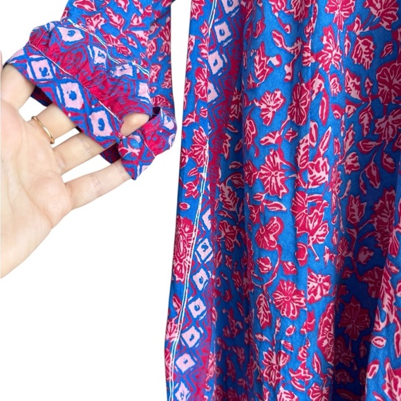 NATALIE MARTIN Blue and Pink Floral TOP Size XL - Picture 7 of 12